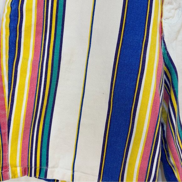 SoStanza Contemporary Apparel Vintage Shorts Women Size 9/10 White Multi Stripe - Picture 6 of 10